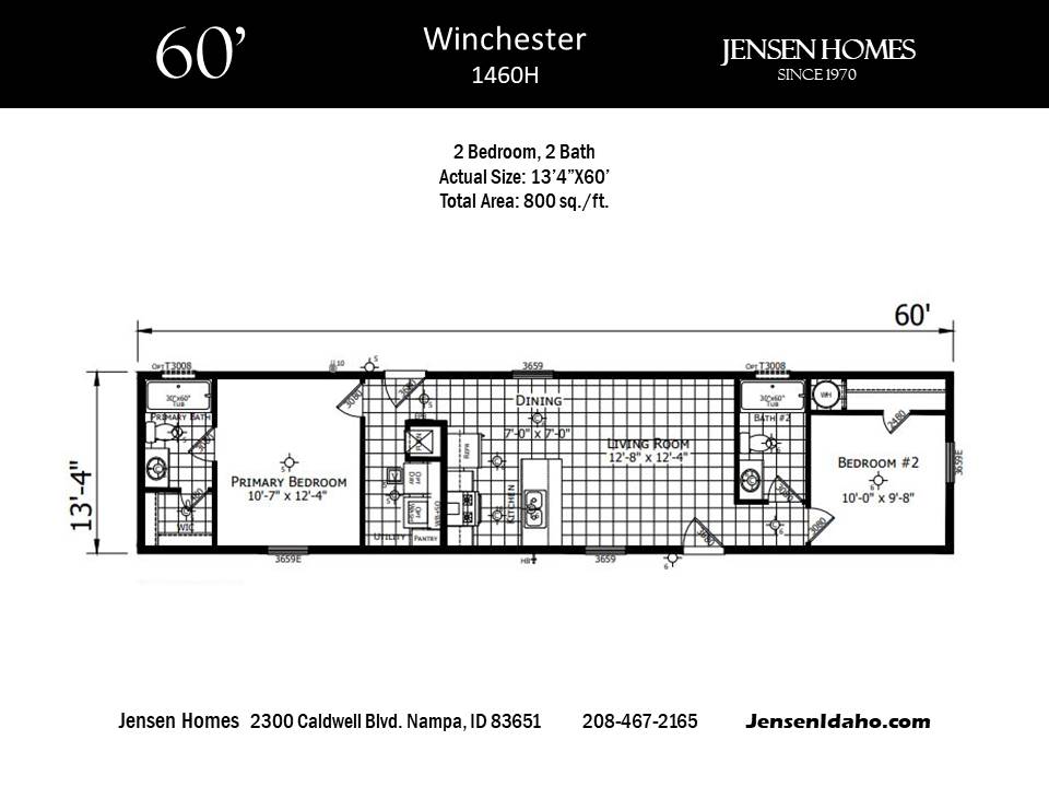 Floor Plan for 1460H by Champion Homes