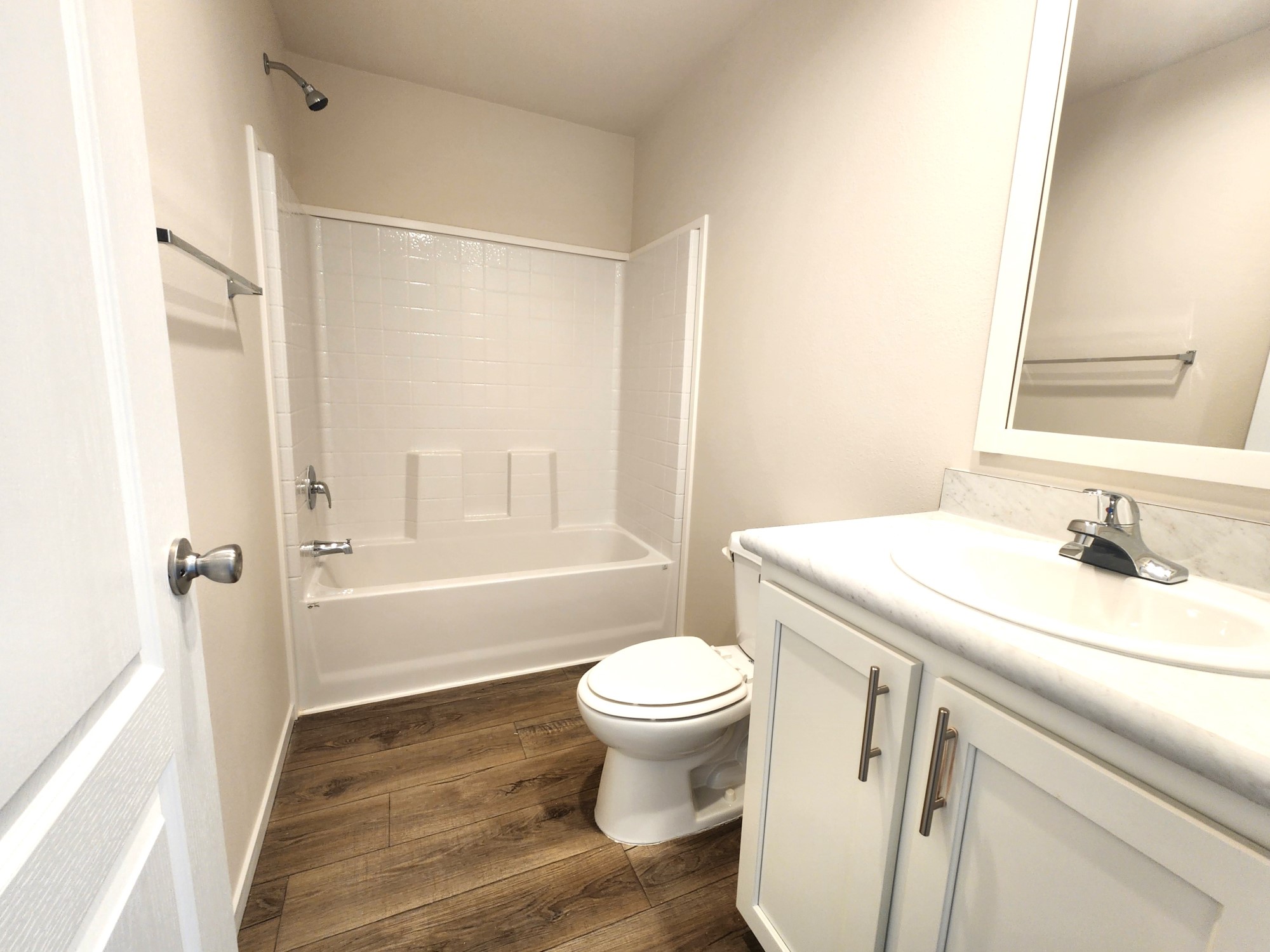 Small but efficient bathroom in the Cavco Broadmore 28683B home