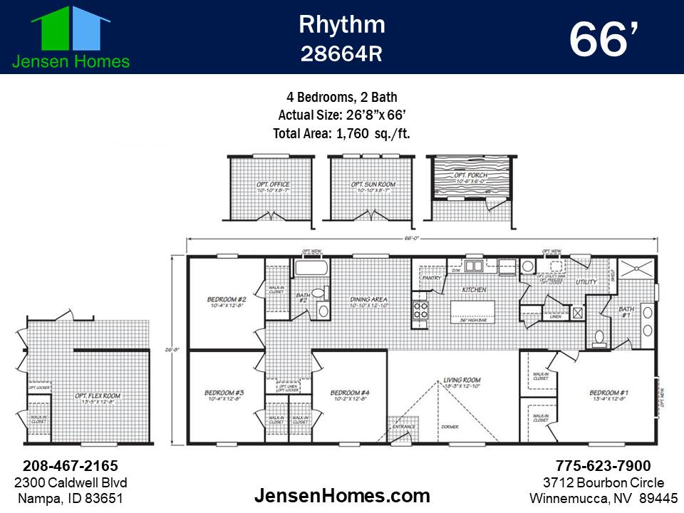 Fleetwood Rhythm 28664R mobile home floorplan